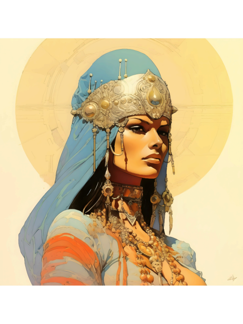 Empowering-Queens-Portrait-Art-Print-Feminine-Strength-amp-Cultural-Heritage-in-Elegant-Royal.png